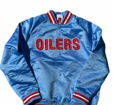 Oilers Script Lightweight Satin Jacket