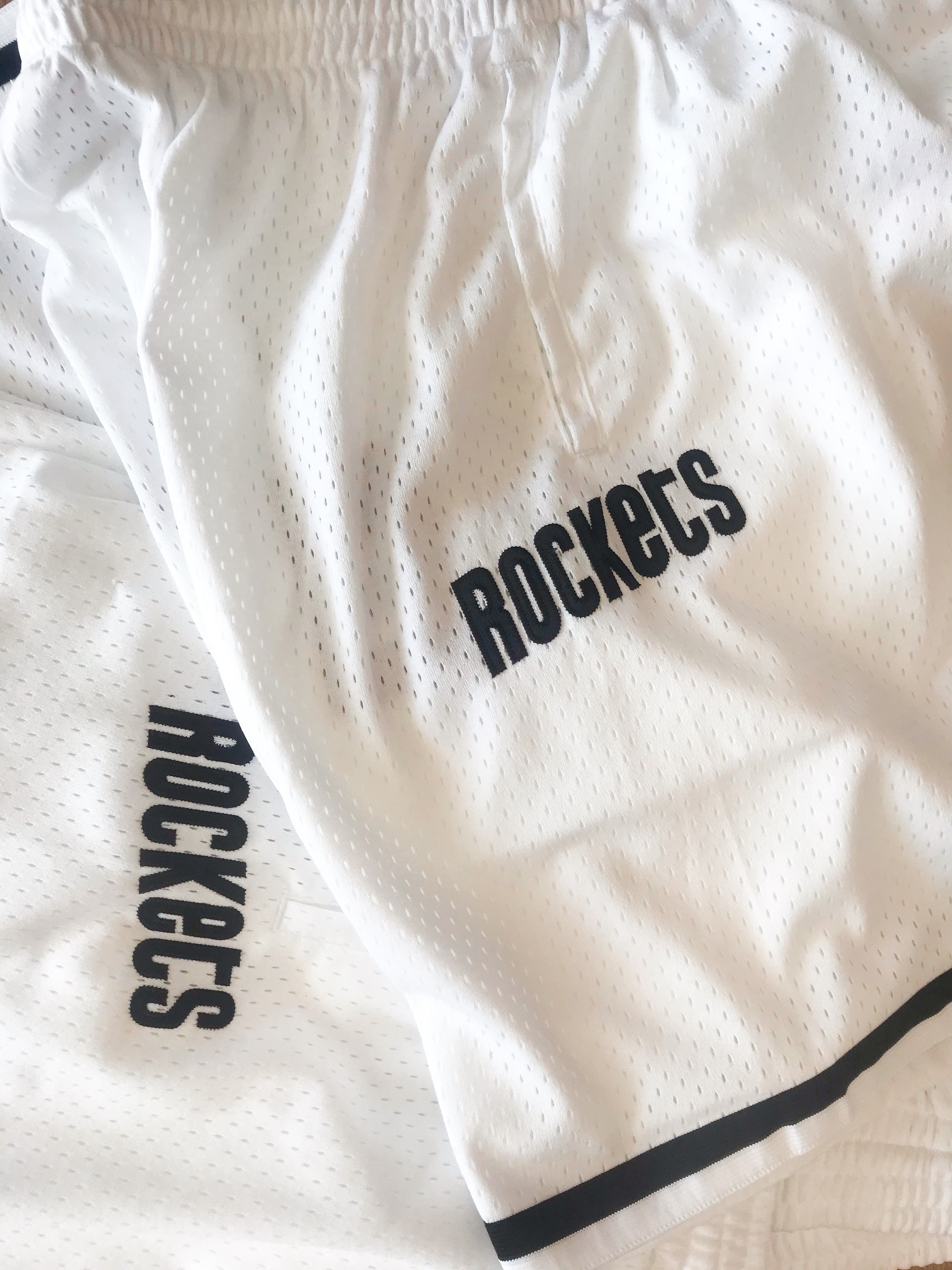 Rockets Swingman White Black Shorts 93-94